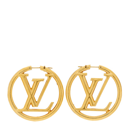 Louis Vuitton Metal Louise Hoop Earrings Gold 1 of 5