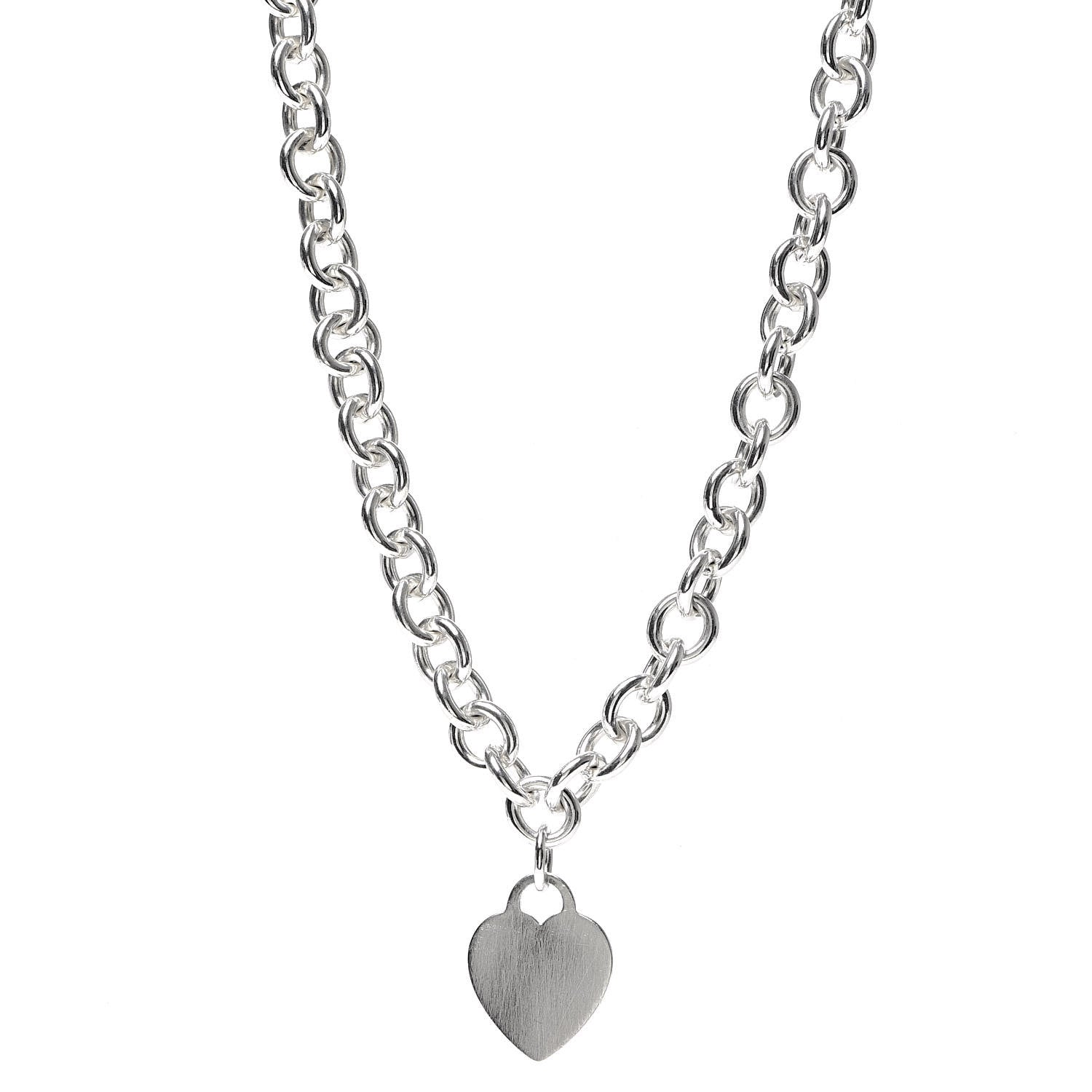 Tiffany Sterling Silver Heart Tag Necklace 1 of 6