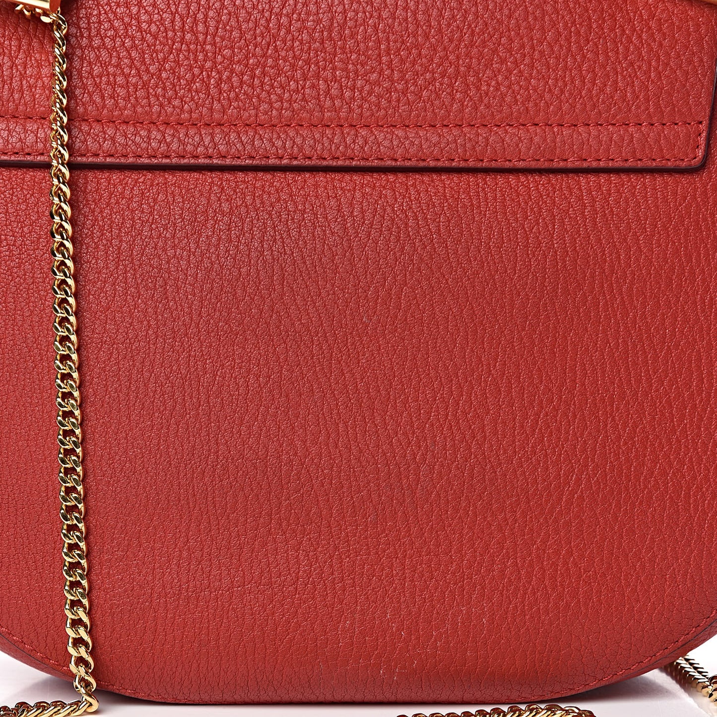 Grained Lambskin Drew Shoulder Bag Plaid Red