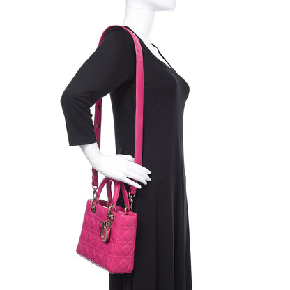 Christian Dior Lambskin Cannage Small Lucky Badges My Lady Dior Magenta 2 of 14