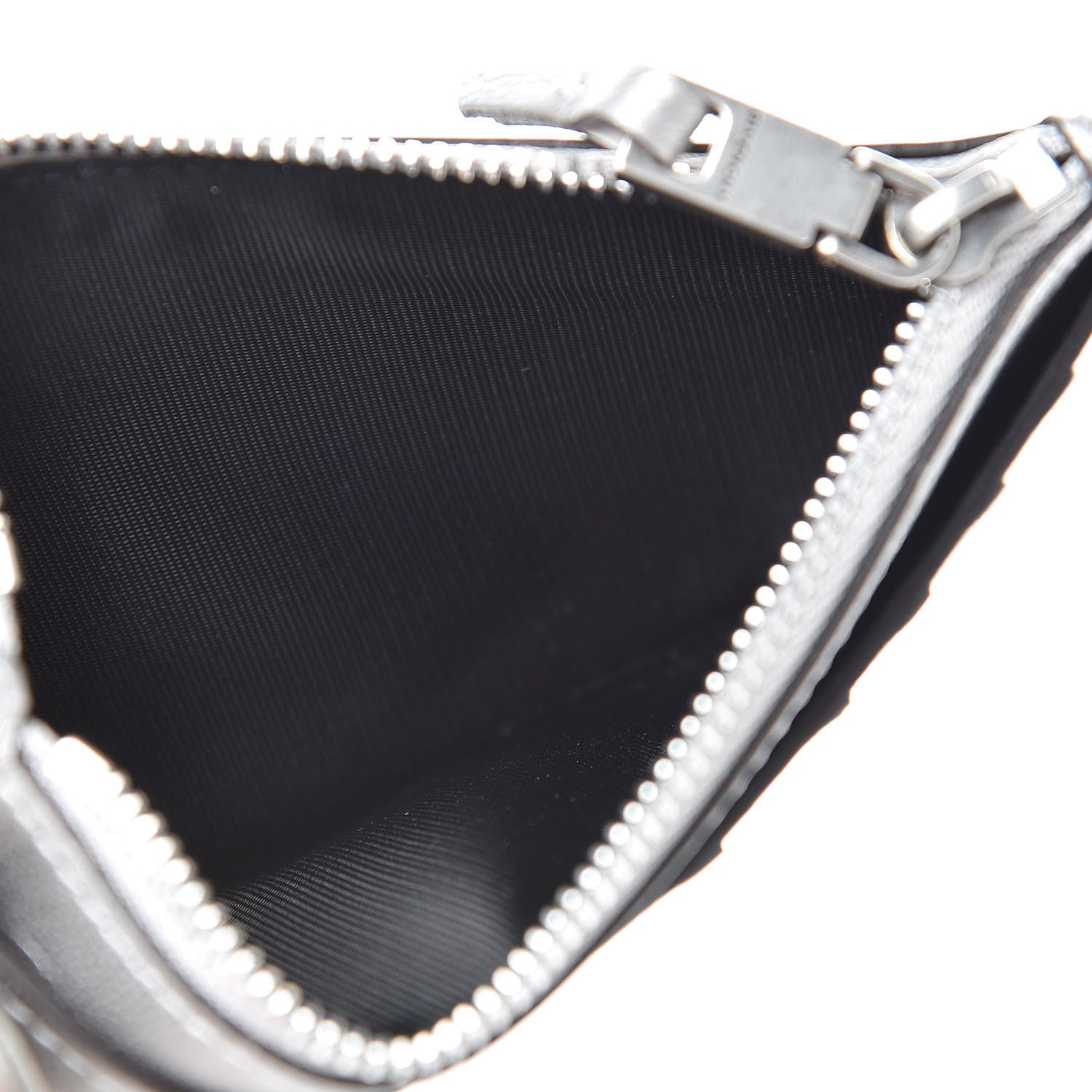 Givenchy Goatskin GV3 Zip Card Holder Silver Natural 5 of 8