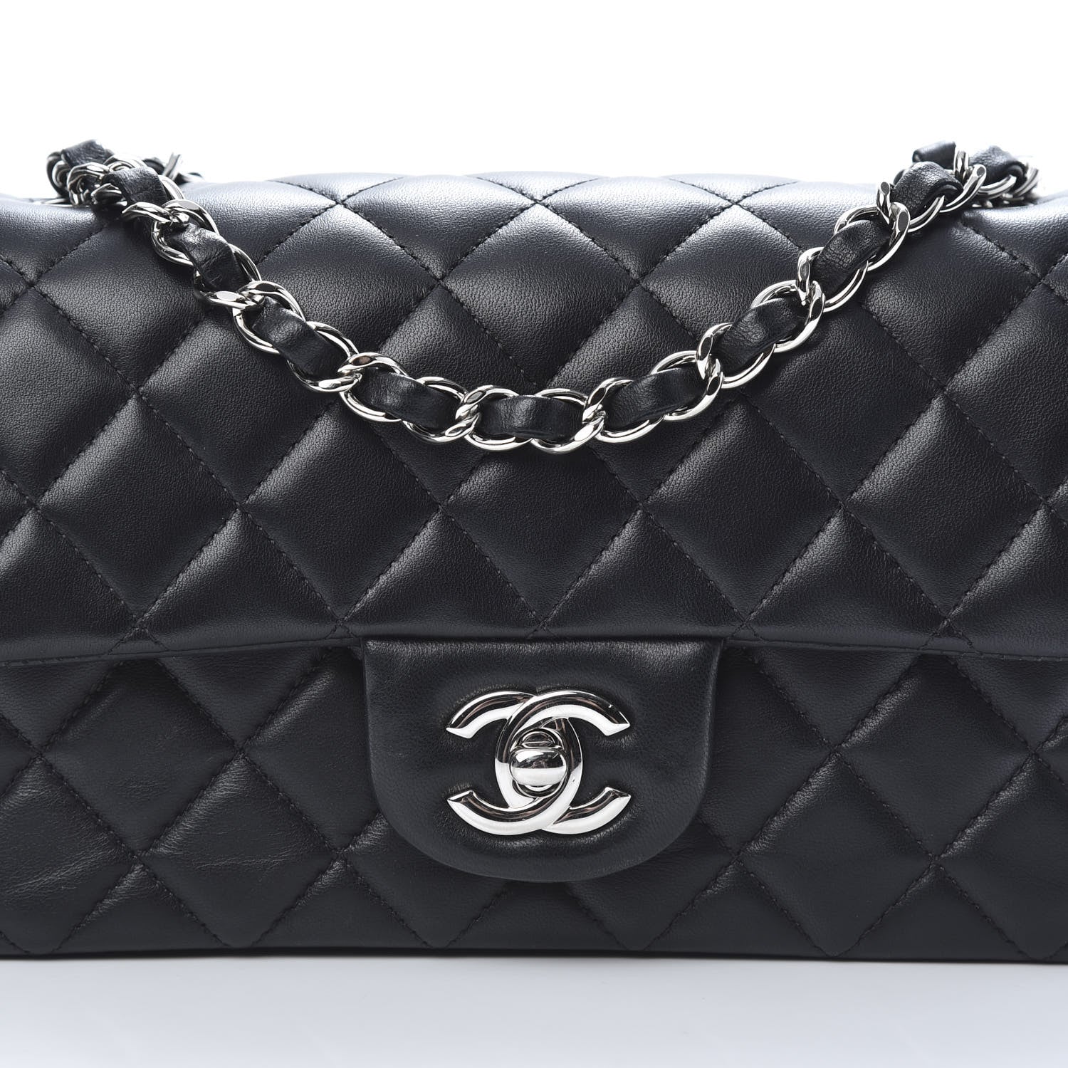 Chanel Lambskin Quilted Mini Rectangular Flap Black 8 of 12