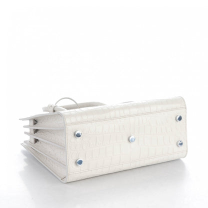 Saint Laurent Calfskin Crocodile Embossed Baby Sac De Jour Gris Perle 4 of 7