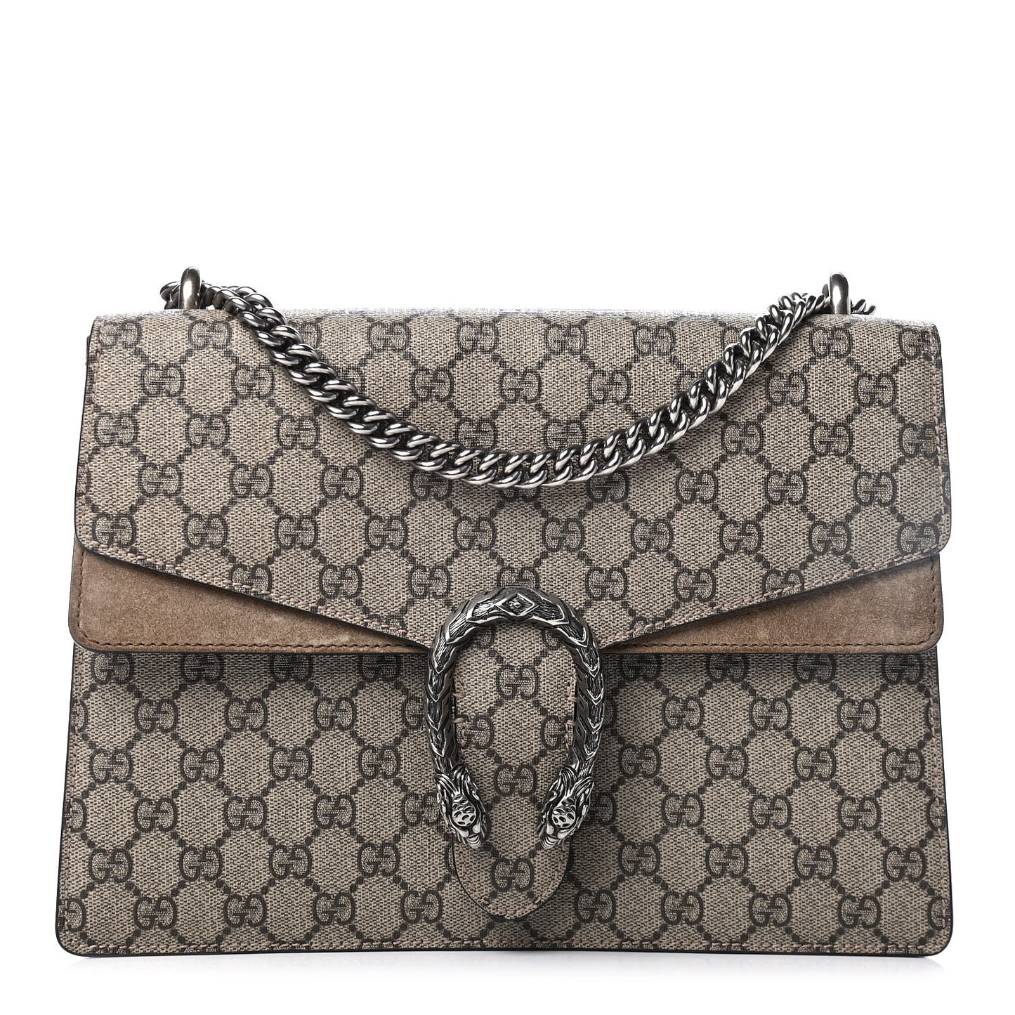 GG Supreme Monogram Medium Dionysus Shoulder Bag Taupe