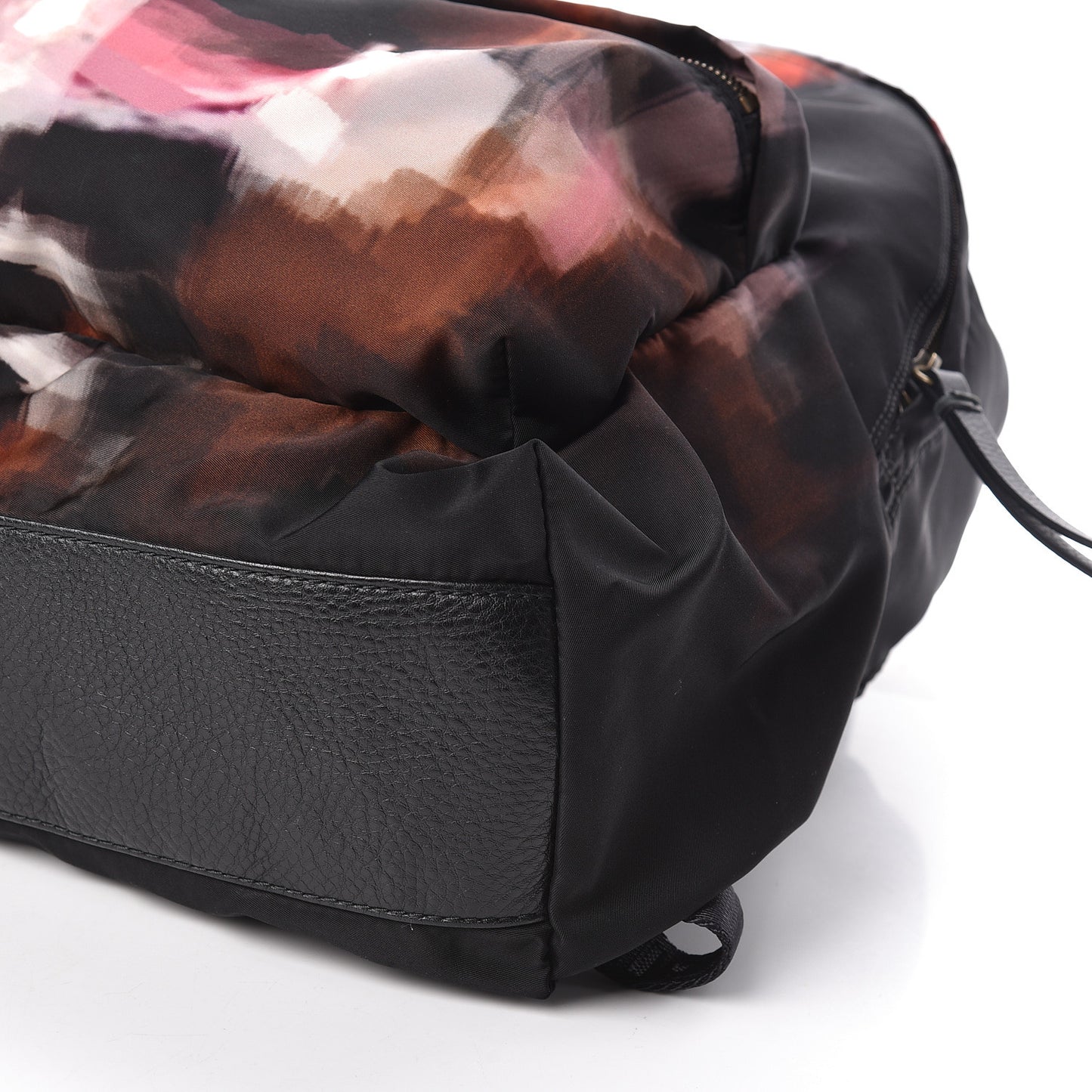 Nylon Calfskin Doberman Print Backpack Black