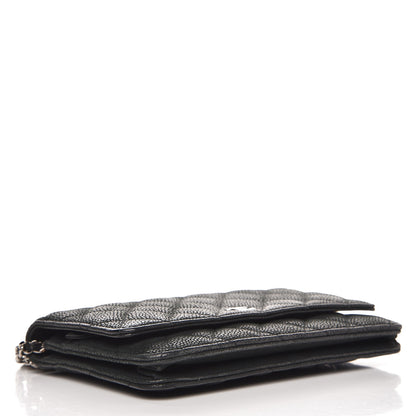 Chanel Iridescent Caviar Quilted Wallet On Chain WOC Black 4 of 8
