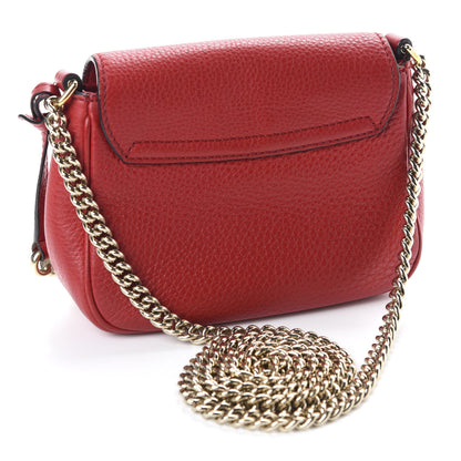 Gucci Pebbled Calfskin Small Soho Flap Crossbody Red 3 of 12