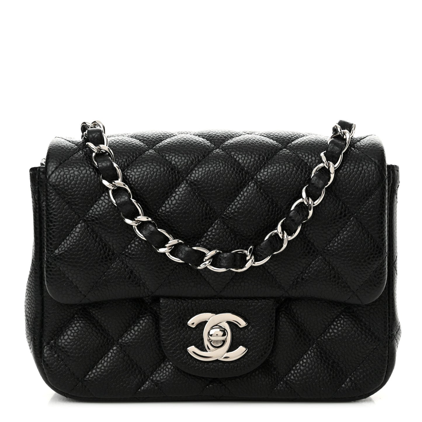 Caviar Quilted Mini Square Flap Black