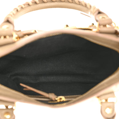 Balenciaga Chevre Gold Metallic Edge Hardware Mini City Beige Latte 5 of 10
