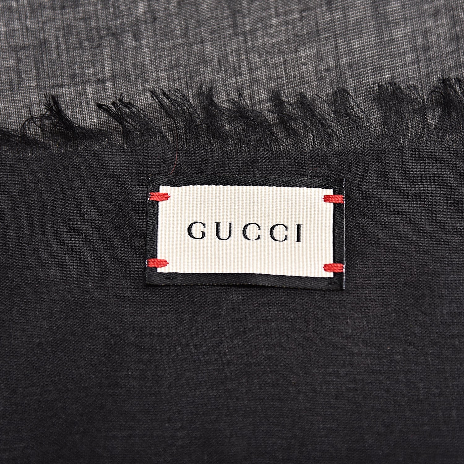 Gucci Modal Silk Coco Capitan Logo Square Scarf Black 4 of 4