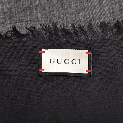 Gucci Modal Silk Coco Capitan Logo Square Scarf Black 4 of 4