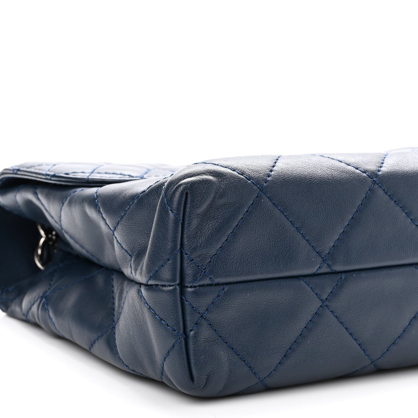 Calfskin Quilted In the Business Flap Dark Navy Blue