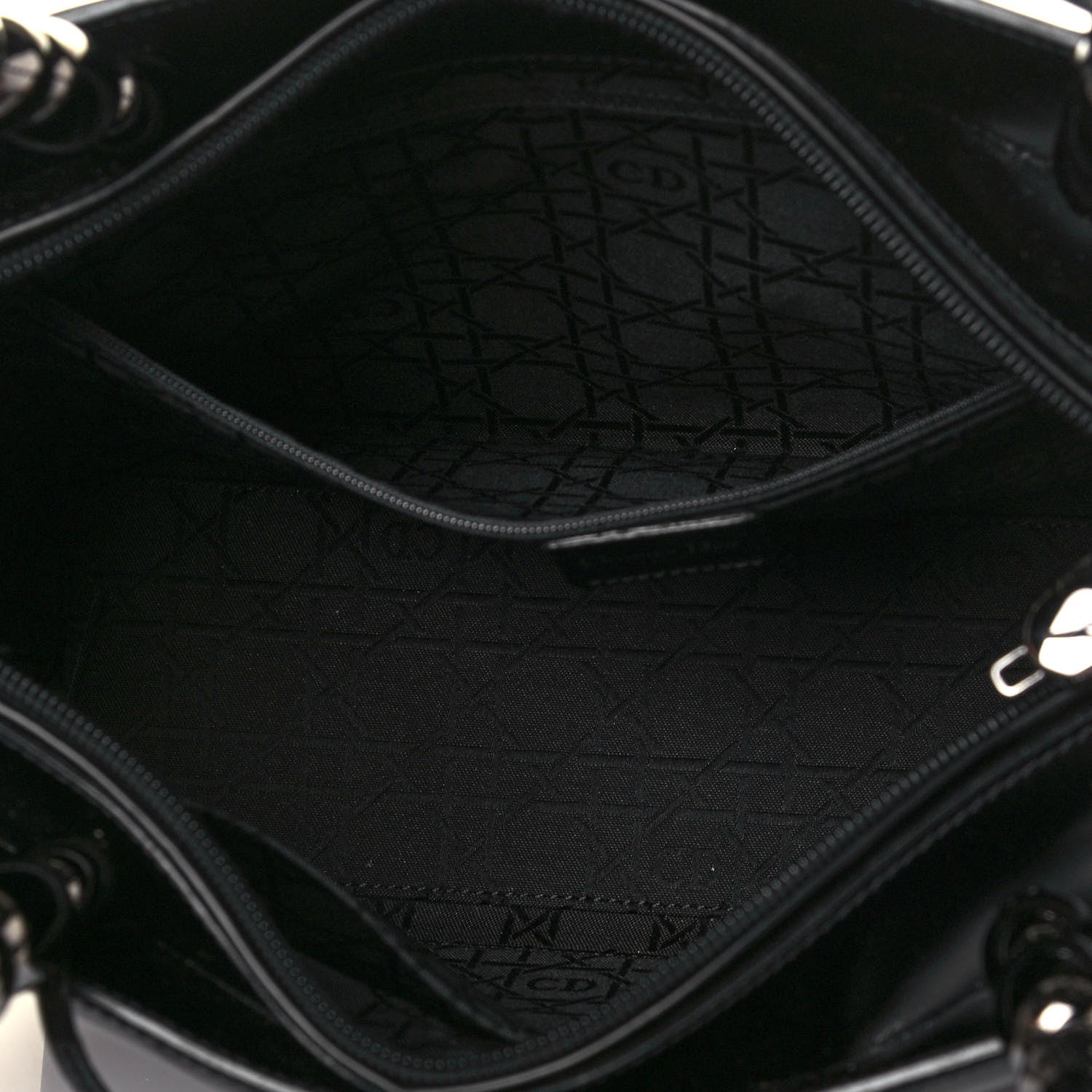Christian Dior Calfskin Maris Pearl Beaded Top Handle Bag Black 5 of 14