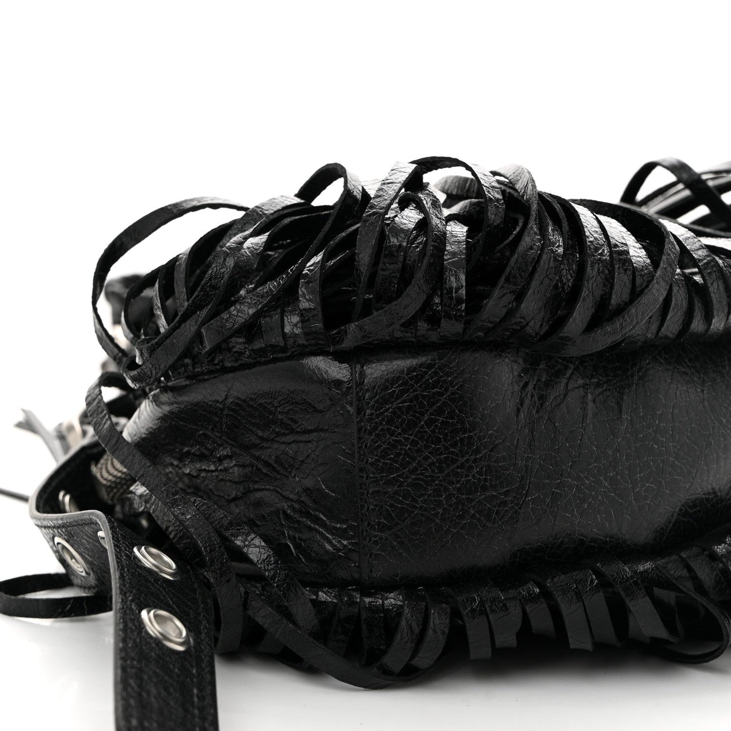 Agneau Arena Le Cagole Fringe Shoulder Bag XS Black