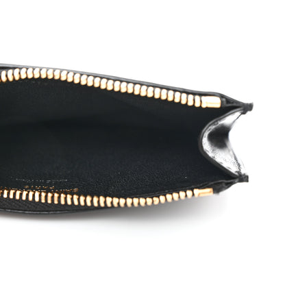 Saint Laurent Grained Calfskin Monogram 5 Fragments Zip Pouch Card Holder Black 5 of 7