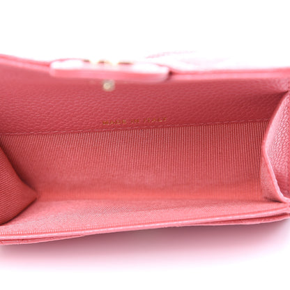 Chanel Metallic Caviar Quilted Flap Card Holder Pink 5 of 9