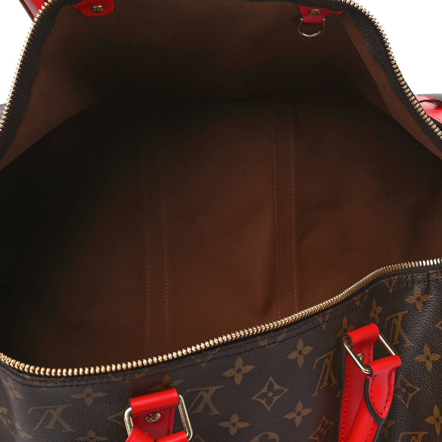 Calfskin Monogram Keepall Bandouliere 50 Coquelicot