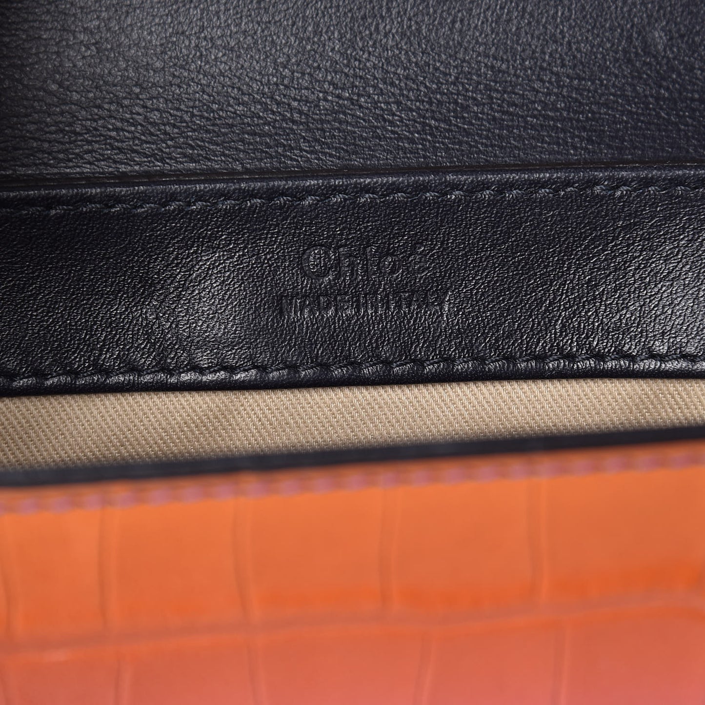 Calfskin Crocodile Embossed Mini C Double Carry Ombre Pink