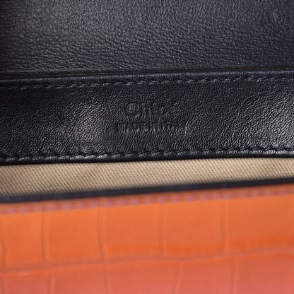 Chloe Calfskin Crocodile Embossed Mini C Double Carry Ombre Pink 6 of 9