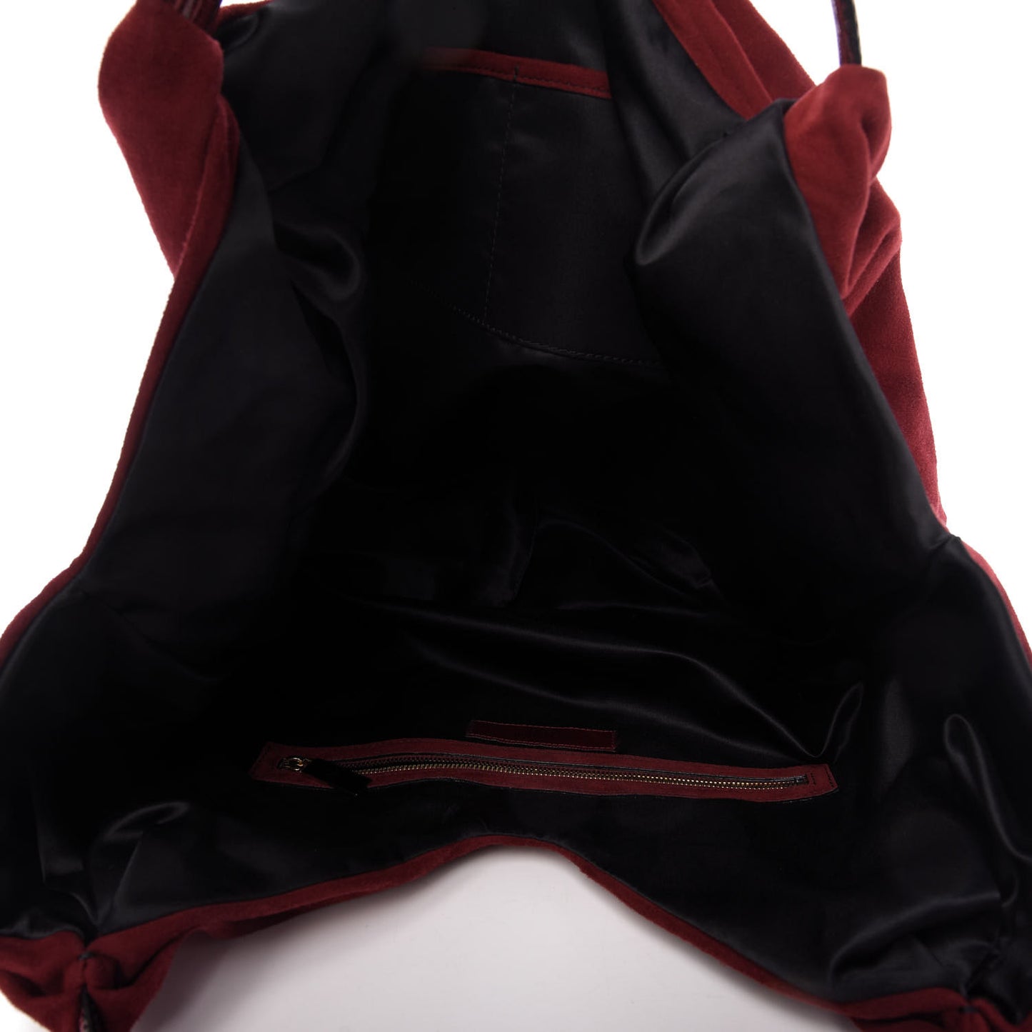 Suede Bow Hobo Dark Red