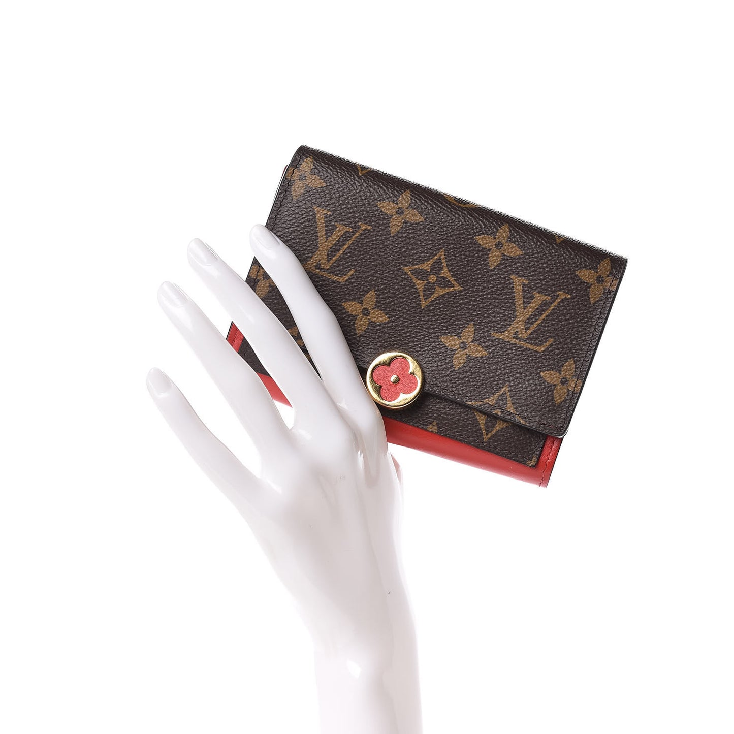 Monogram Flore Compact Wallet Coquelicot