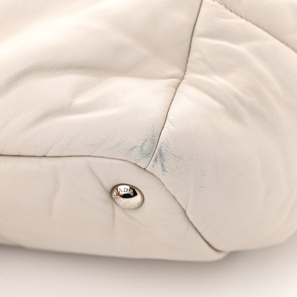 Prada Nappa Bomber Tote Bianco 10 of 11