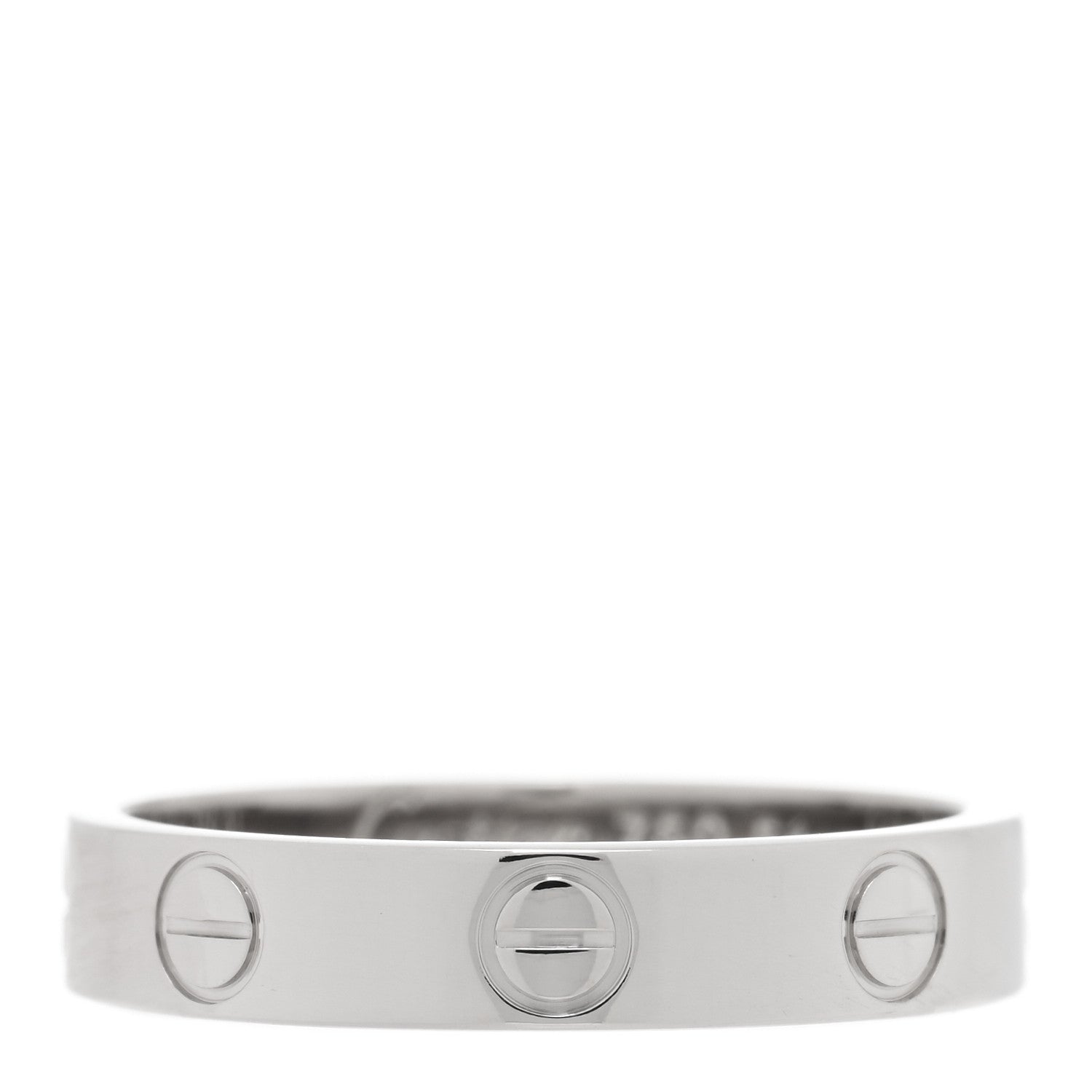 Cartier 18K White Gold 3.5mm LOVE Wedding Band Ring 51 5.75 1 of 4