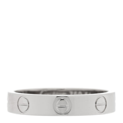 Cartier 18K White Gold 3.5mm LOVE Wedding Band Ring 51 5.75 1 of 4