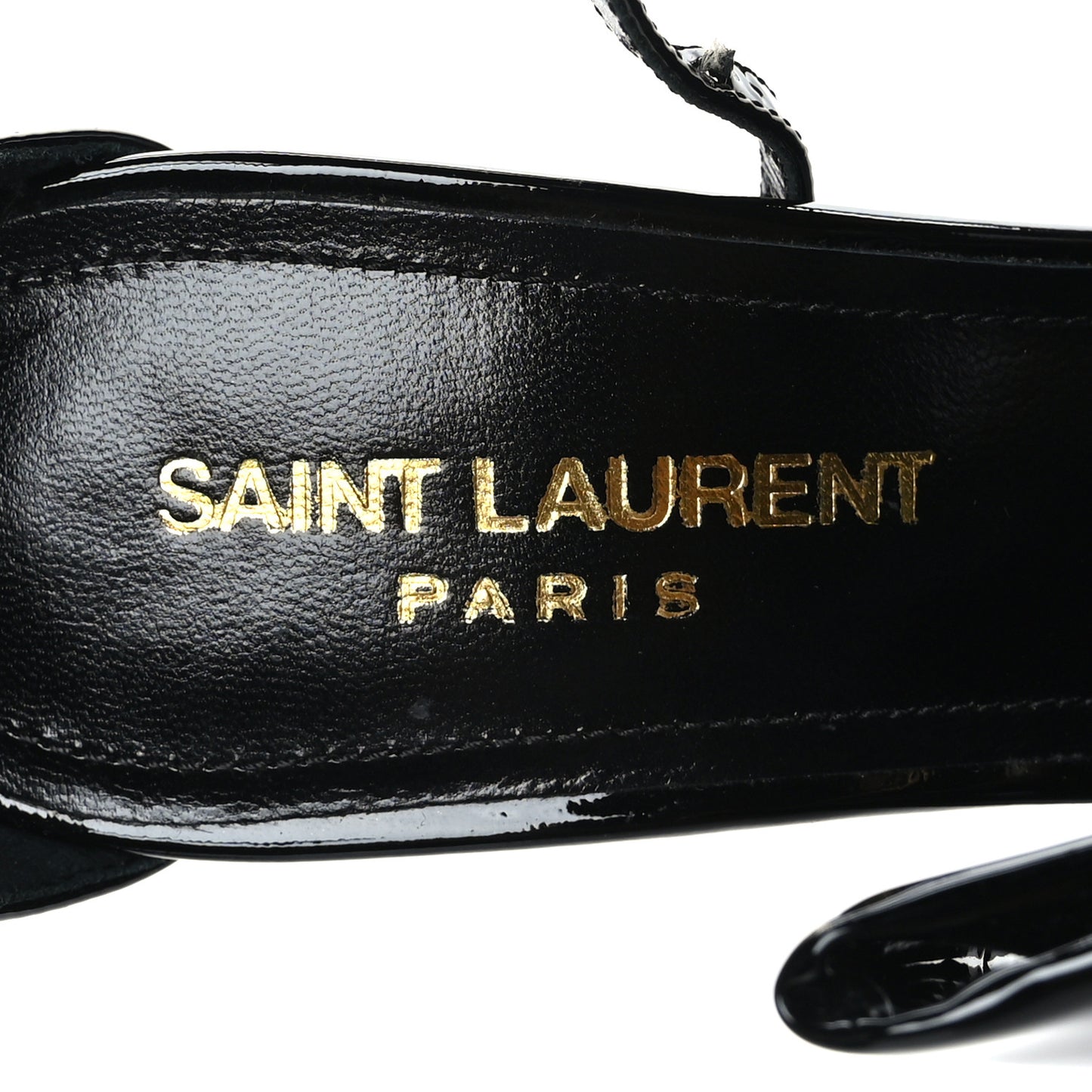 Patent Calfskin Freja 105 Bow Sandals 36 Black