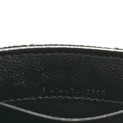 Saint Laurent Grain De Poudre Matelasse Chevron Small Monogram Envelope Wallet Black 7 of 11