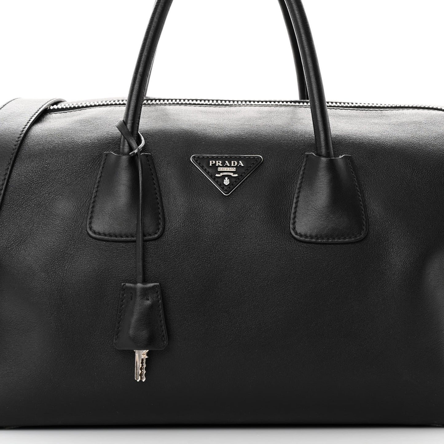 Soft Calfskin Duffle Travel Bag Black