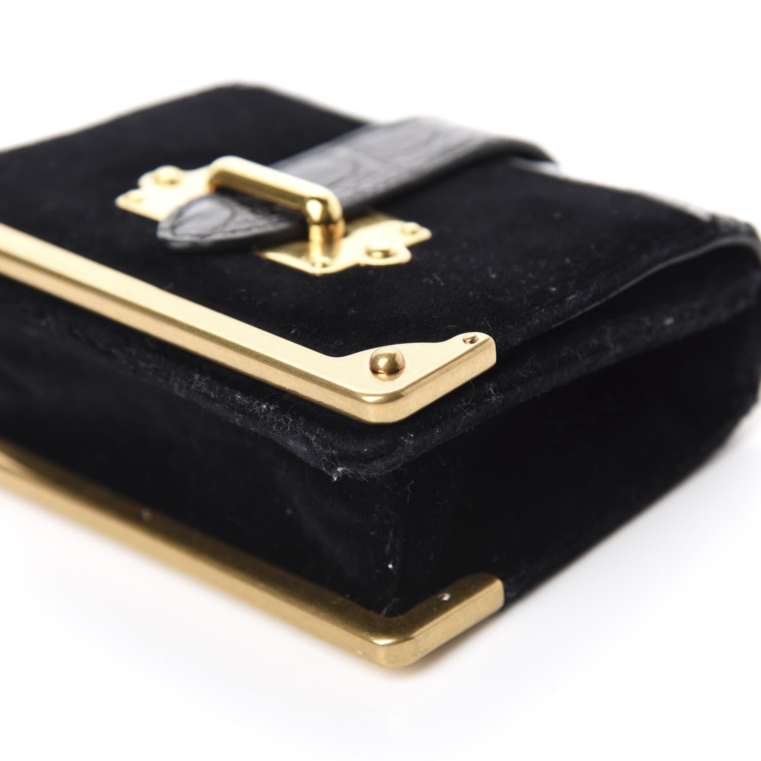 Prada Velvet Crocodile Micro Cahier Bag Black 7 of 11