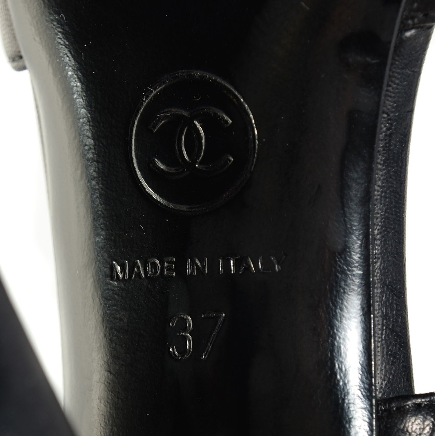 Chanel Lambskin Pearl Slingback Pumps 37 Black 6 of 8