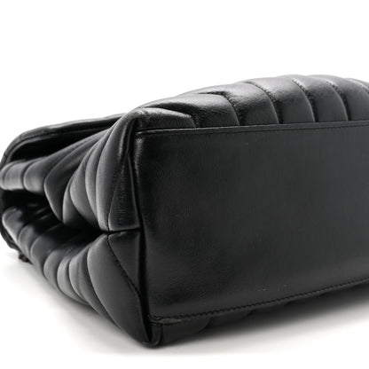 Saint Laurent Calfskin Y Quilted Monogram Medium Loulou Chain Satchel Black 8 of 9