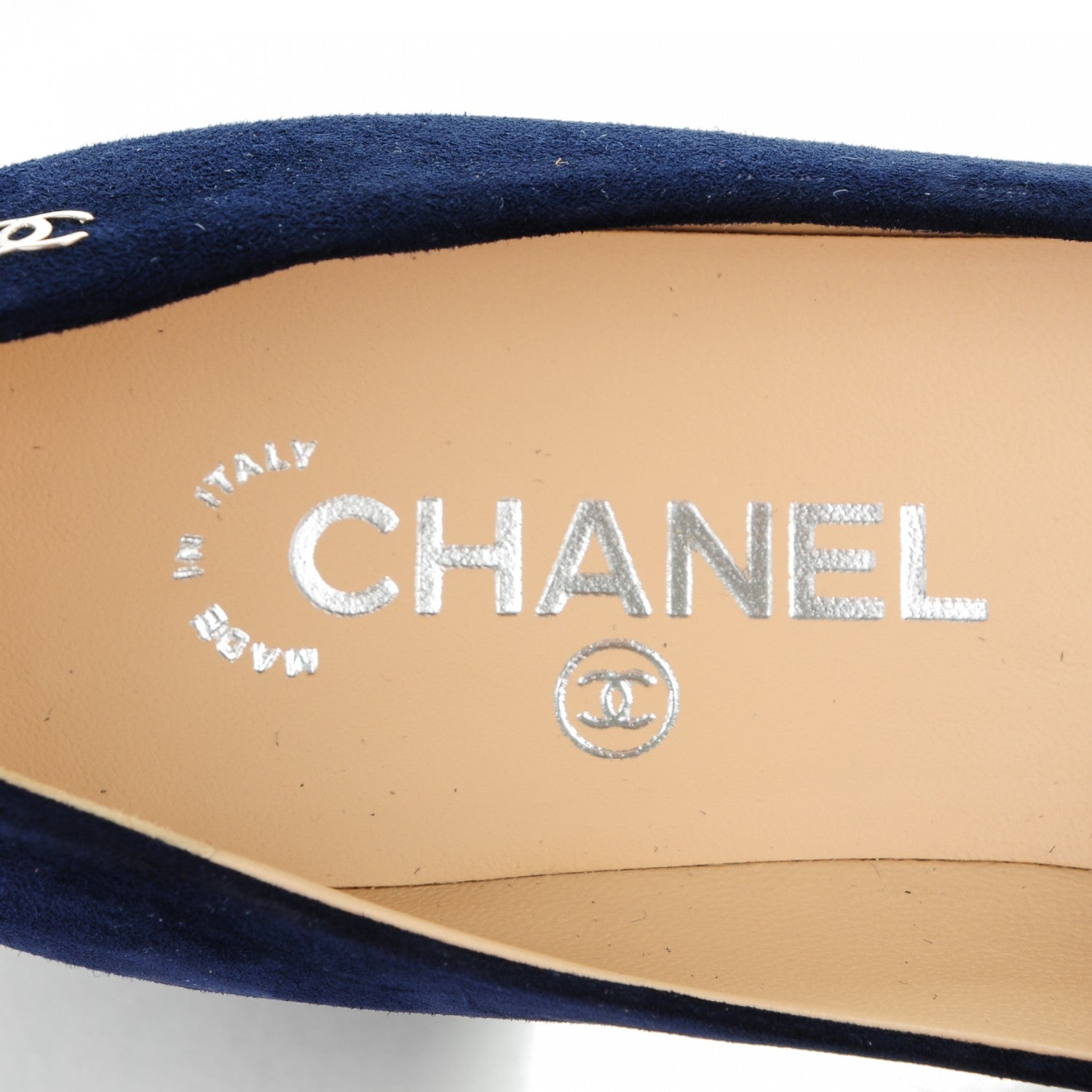 Chanel Suede Goatskin Cap Toe Low Heel Pumps 36 Navy 7 of 9