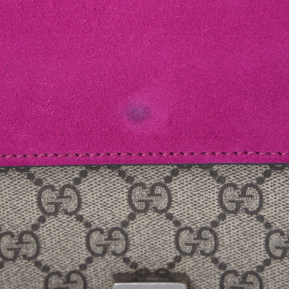 Gucci GG Supreme Monogram Suede Crystal Small Dionysus Shoulder Bag Beige Ebony Bright Purple 11 of 11