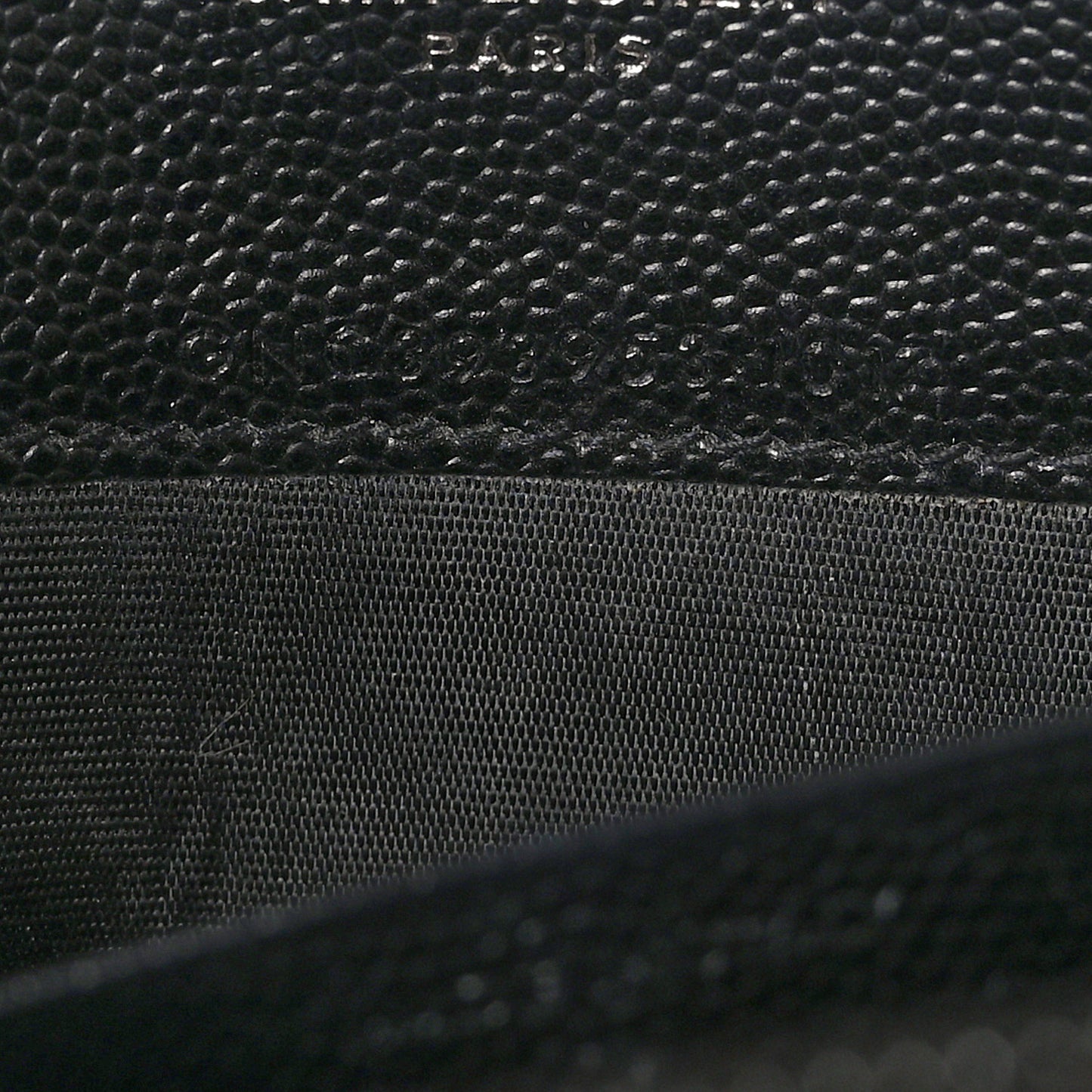 Grain De Poudre Matelasse Chevron Monogram Envelope Chain Wallet Black White