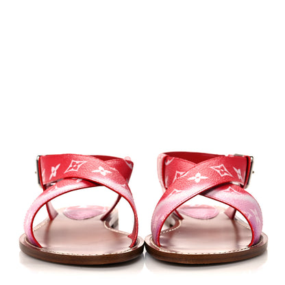 Louis Vuitton Monogram Escale Palma Flat Sandals 38 Rouge 2 of 8