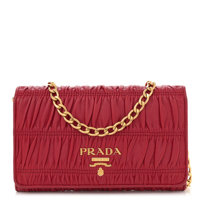 Prada Nappa Gaufre Wallet On Chain Fuoco 1 of 10