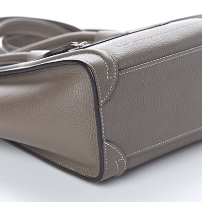 Celine Drummed Calfskin Nano Luggage Souris 8 of 9