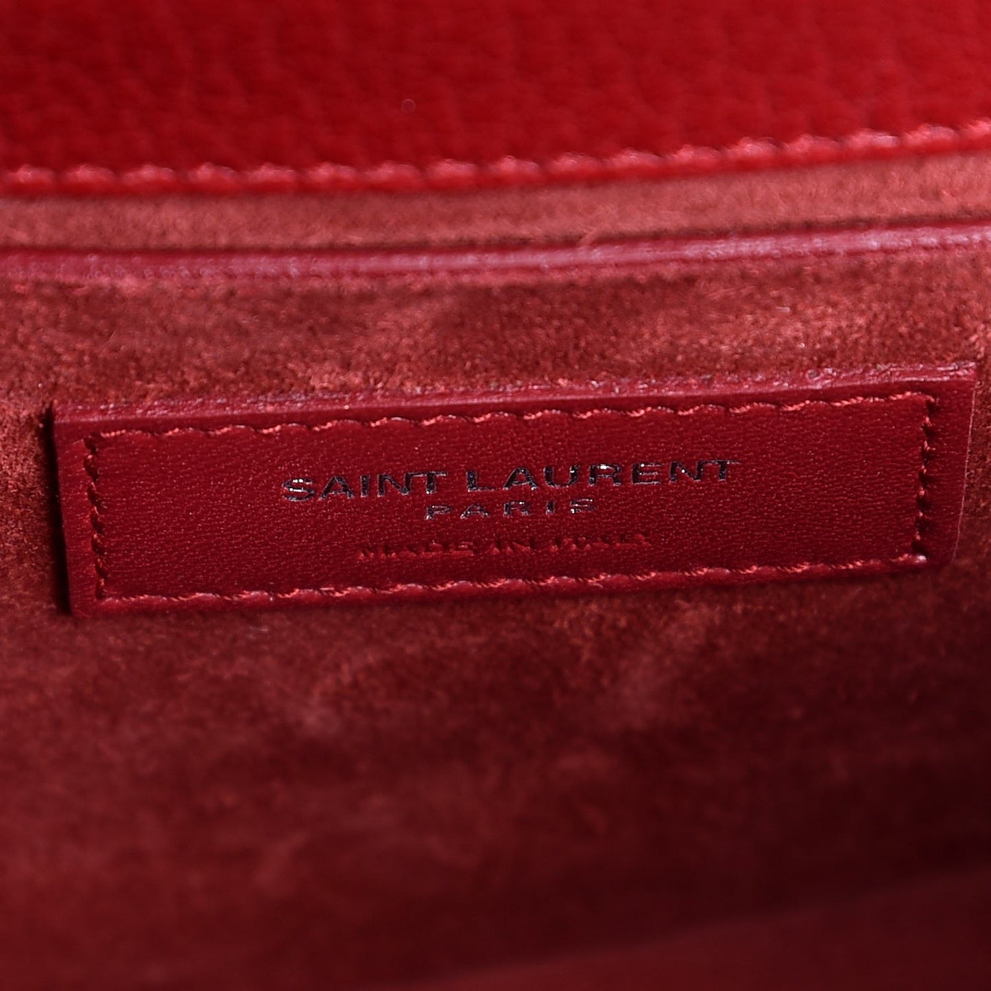 Grained Calfskin Medium Monogram Sunset Satchel Red