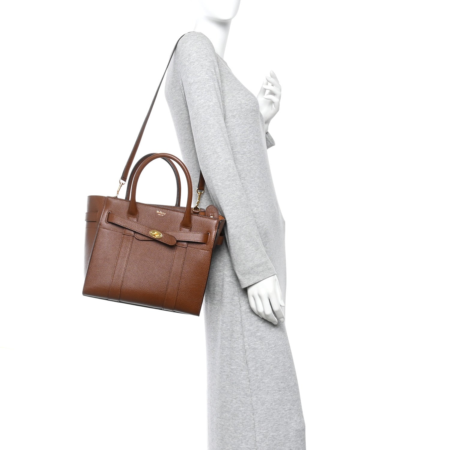 Mulberry Grain Vegetable Tanned Calfskin Small Zipped Bayswater Oak 2 of 9