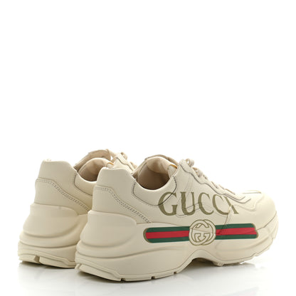 Gucci Calfskin Logo Womens Rhyton Sneakers 38 Ivory 4 of 11