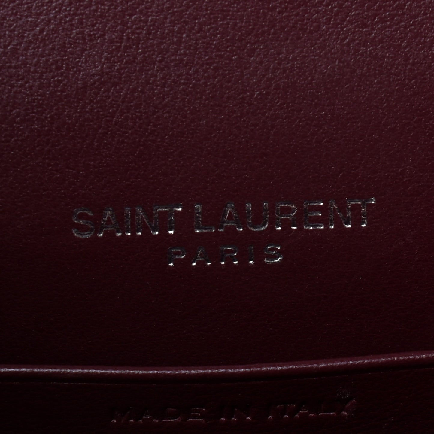 Calfskin Crocodile Embossed Kate Monogram Tassel Chain Wallet Rouge Legion