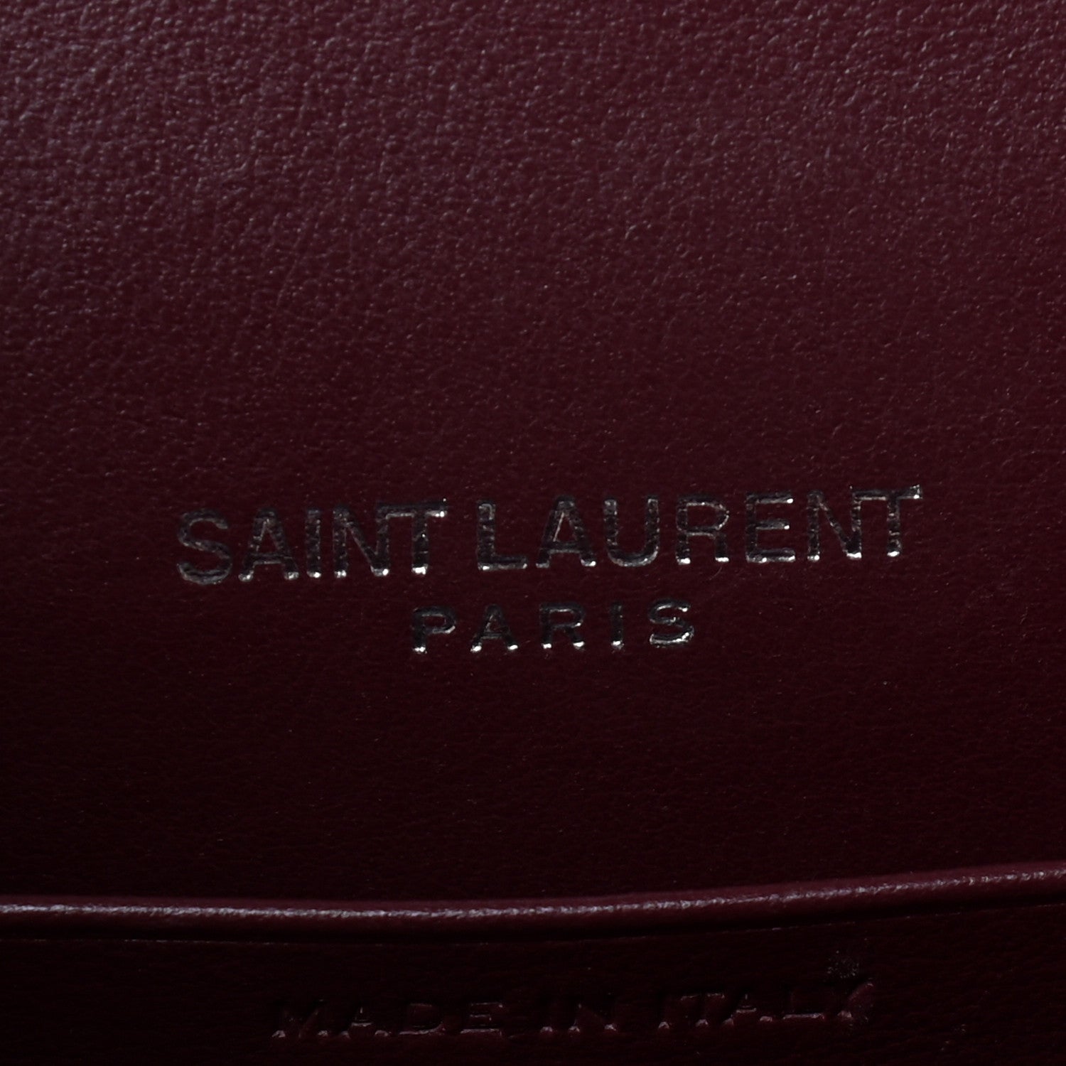 Saint Laurent Calfskin Crocodile Embossed Kate Monogram Tassel Chain Wallet Rouge Legion 6 of 9