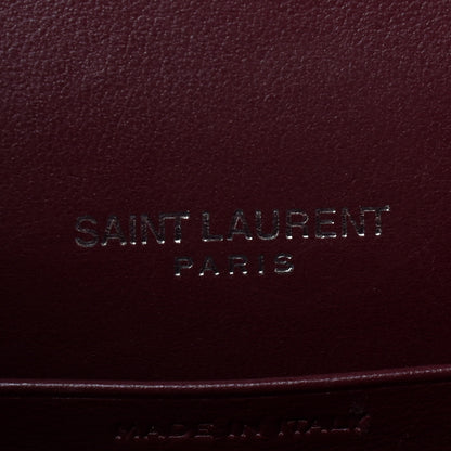 Saint Laurent Calfskin Crocodile Embossed Kate Monogram Tassel Chain Wallet Rouge Legion 6 of 9