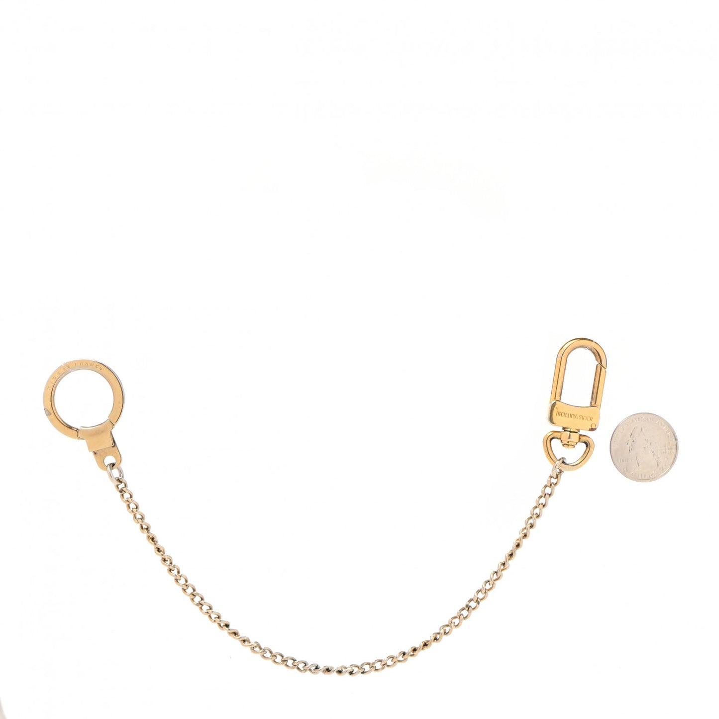Metal Pochette Extender Key Ring Chain Gold
