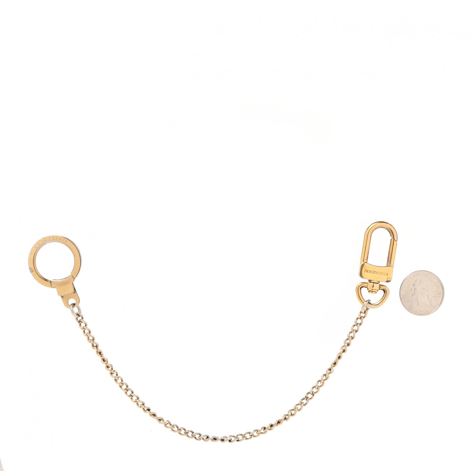 Louis Vuitton Metal Pochette Extender Key Ring Chain Gold 2 of 5