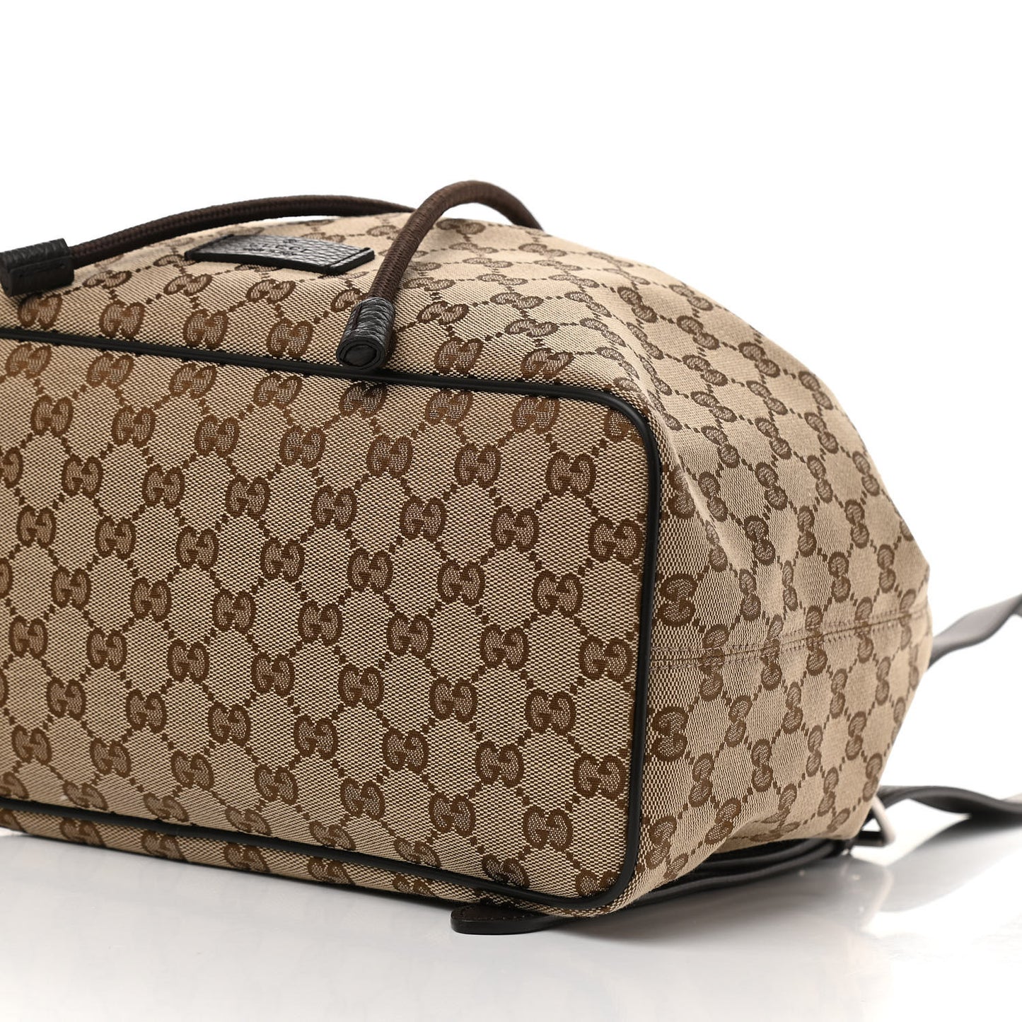 Monogram Dollar Calfskin O Drawstring Backpack Beige Ebony Testa di Moro Dark Chocolate