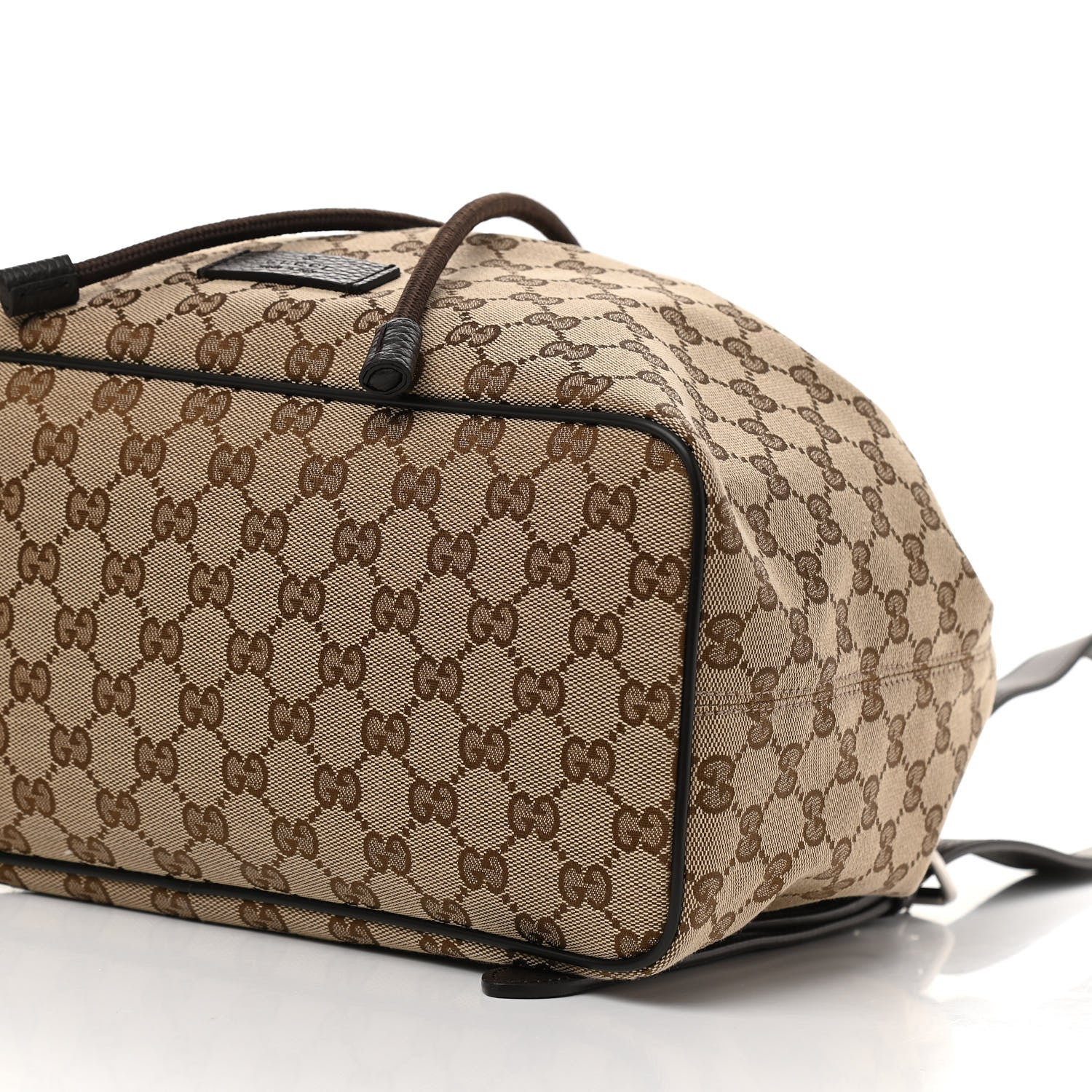 Gucci Monogram Dollar Calfskin O Drawstring Backpack Beige Ebony Testa di Moro Dark Chocolate 12 of 12